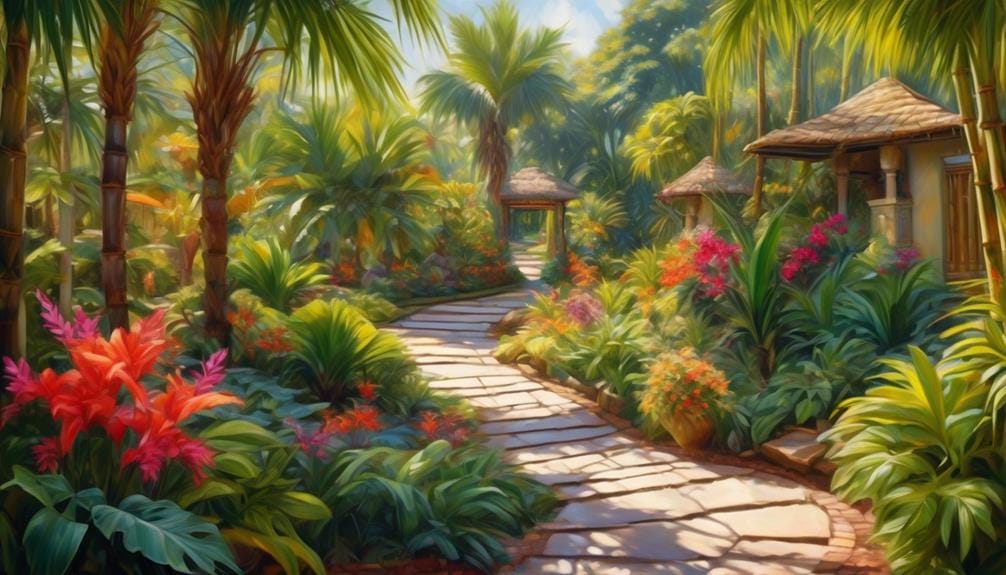 constructing a tropical garden pathway