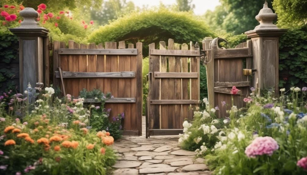 installing a weathered garden gate
