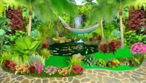 tropische tuinlandschapsarchitectuur idee n